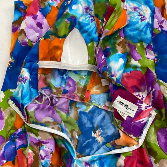 Tori Richards 70s Honolulu Floral Pastel Halter dress size 10 - Picture 12 of 16